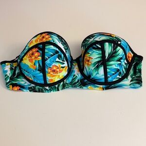 Allure by IMG Tropical Print Strapless Bikini Top